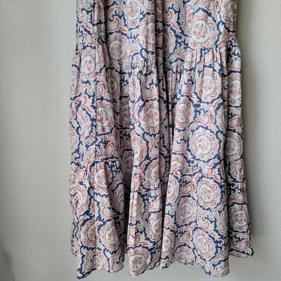 Chufy X MANGO Paisley Printed Tiered Maxi Dress Size 6 Color White Paisley - Picture 11 of 16